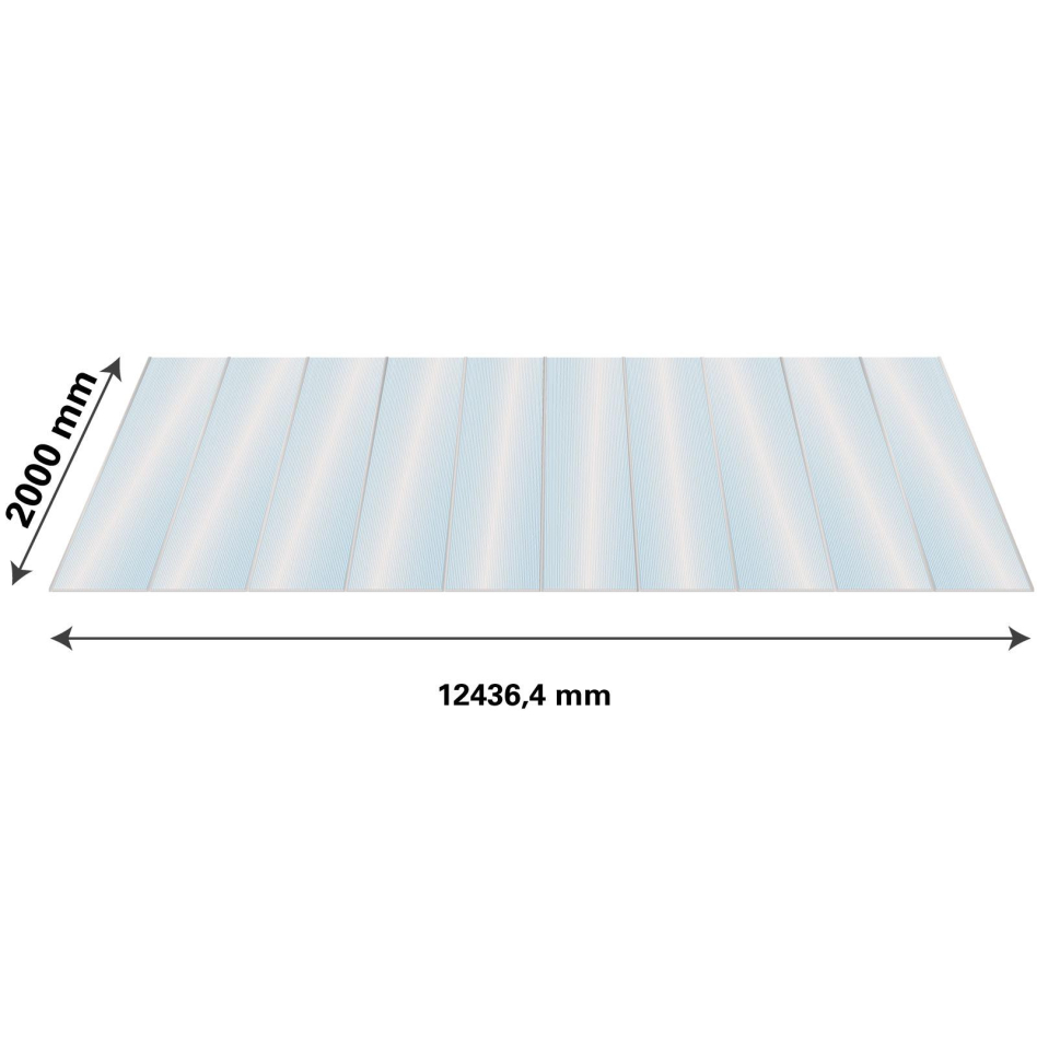 Lexan Thermoclear Plus Stegplatten Sets Polycarbonatplatte klar 16 mm, 2 m, 12,44 m,1200 mm breite Stegplatten