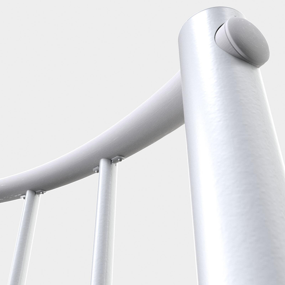 Minka Garde-corps blanc rond à barreaux inférieurs verticaux , 140 cm, Hêtre,weiß gebeizt & lackiert