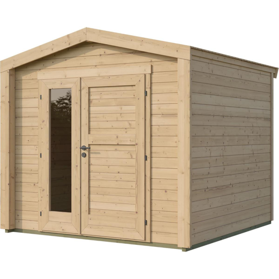 weka Gartenhaus Killarney Naturbelassen, Nein, 250x250 cm,links Vollglas, rechts Holzfüllung