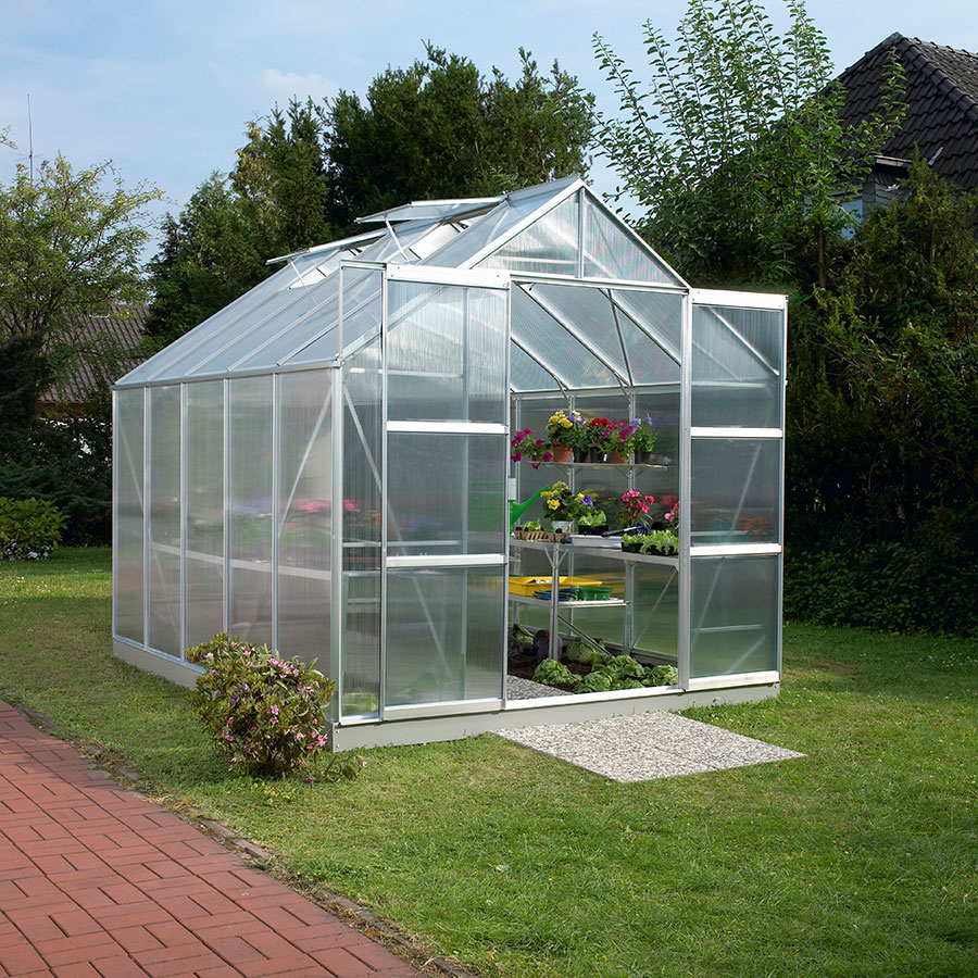 Vitavia Gewächshaus Mars Tomatenhaus Silber, 4 mm, 321x257x232 cm (LxBxH),HKP (Hohlkammerplatten)