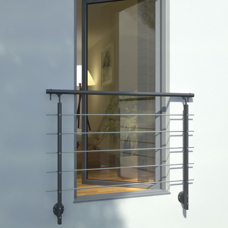 Kit de rampe DOLLE Prova anthracite, Montage mural
