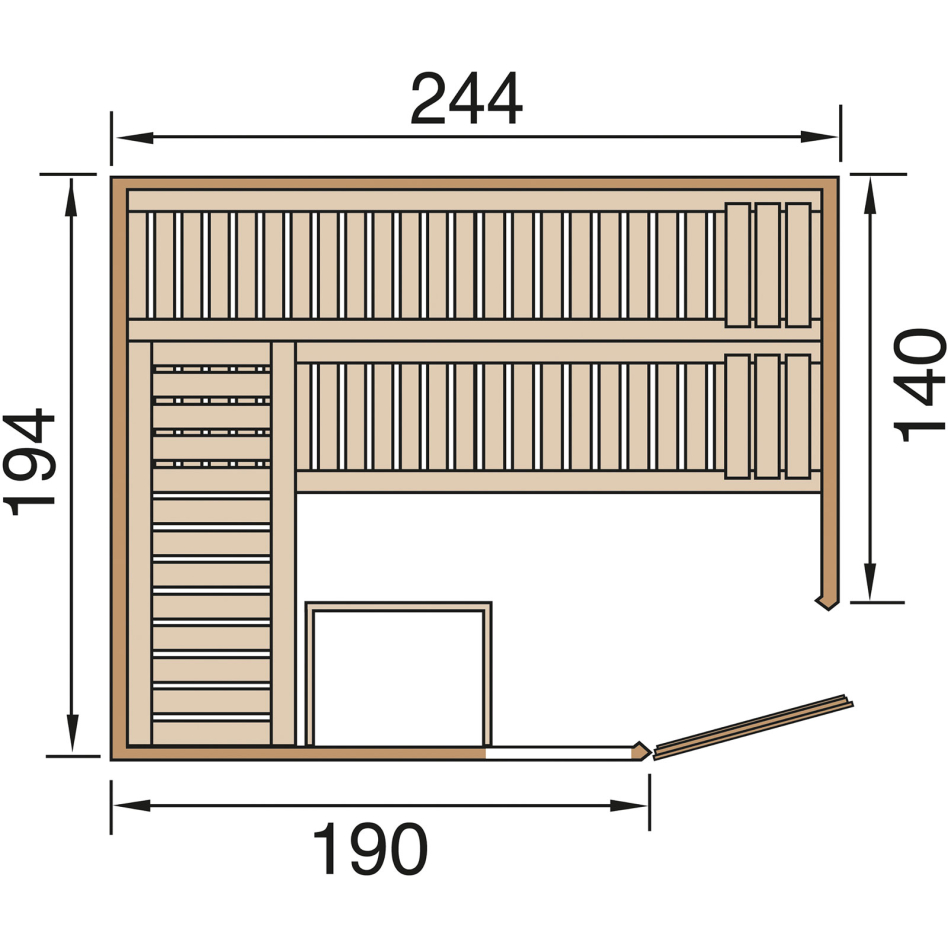 weka Sauna "Varberg 4" ohne Ofen