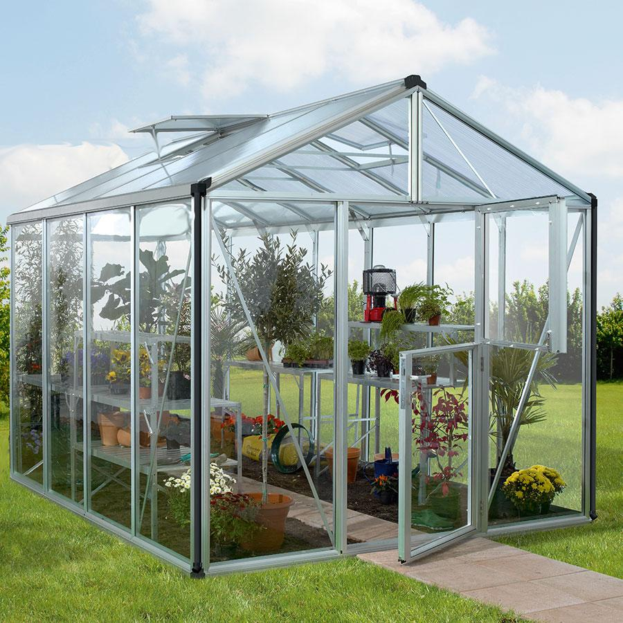 Vitavia Gewächshaus Zeus Tomatenhaus Silber Kombiverglasung, 316x258x250 cm (LxBxH)