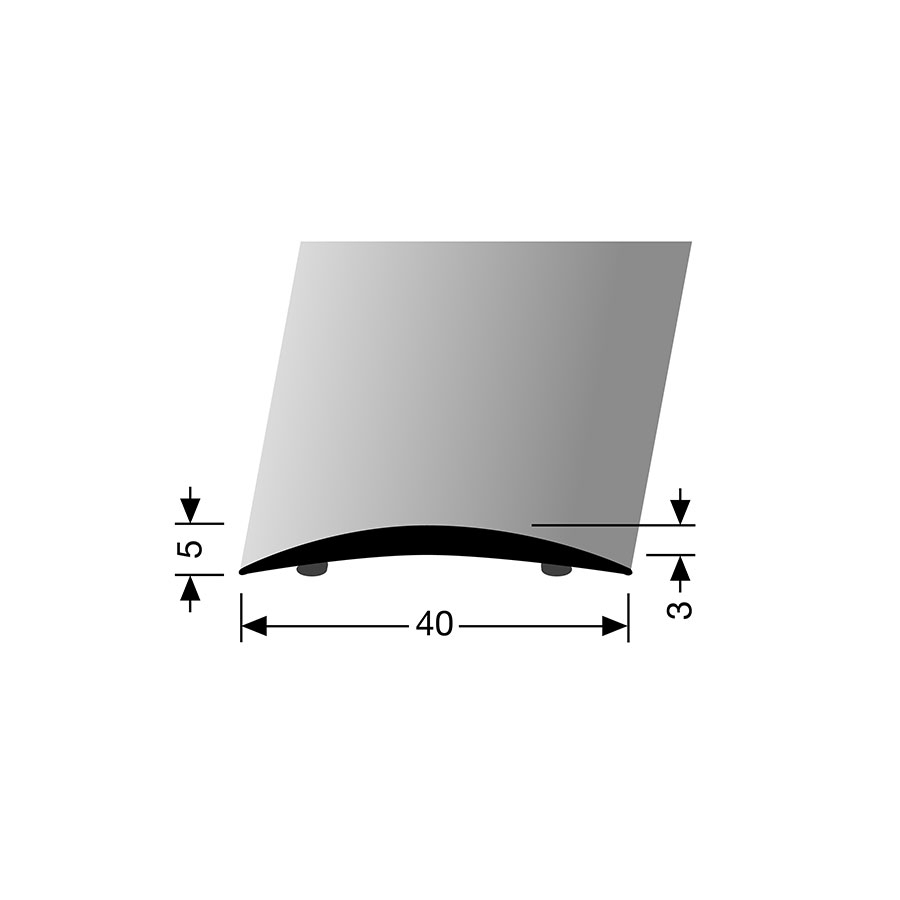 Barre de seuil adhésif en alu anodisé couleur acier inox finement poli PARKETTFREUND, 200 cm, 3 mm