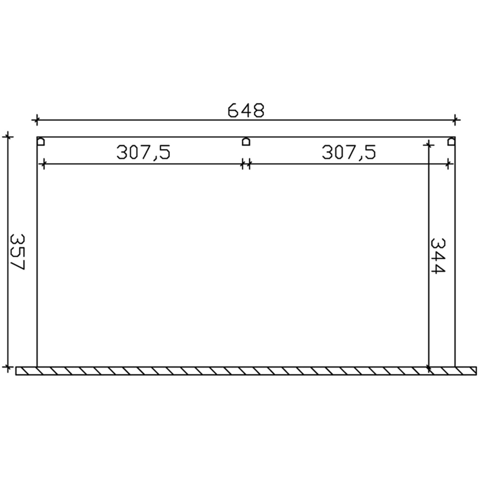 Skanholz Terrassendach "Garda" BxT: 648x357