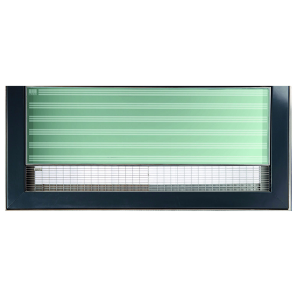 Couvercle design ACO Vario en partie vitrée avec caillebotis à mailles, 1000x600 mm, Anthracite,côté terrasse