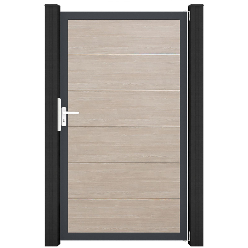 GroJa Einzeltor BasicLine PVC-Steckzaun Sheffield Oak , Anthrazit DB 703