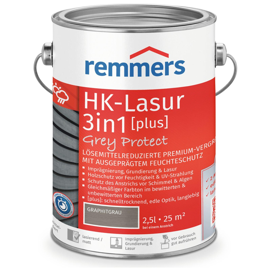 Remmers HK-Lasur 3in1 Grey-Protect plus graphitgrau FT-25416, 2,5 l