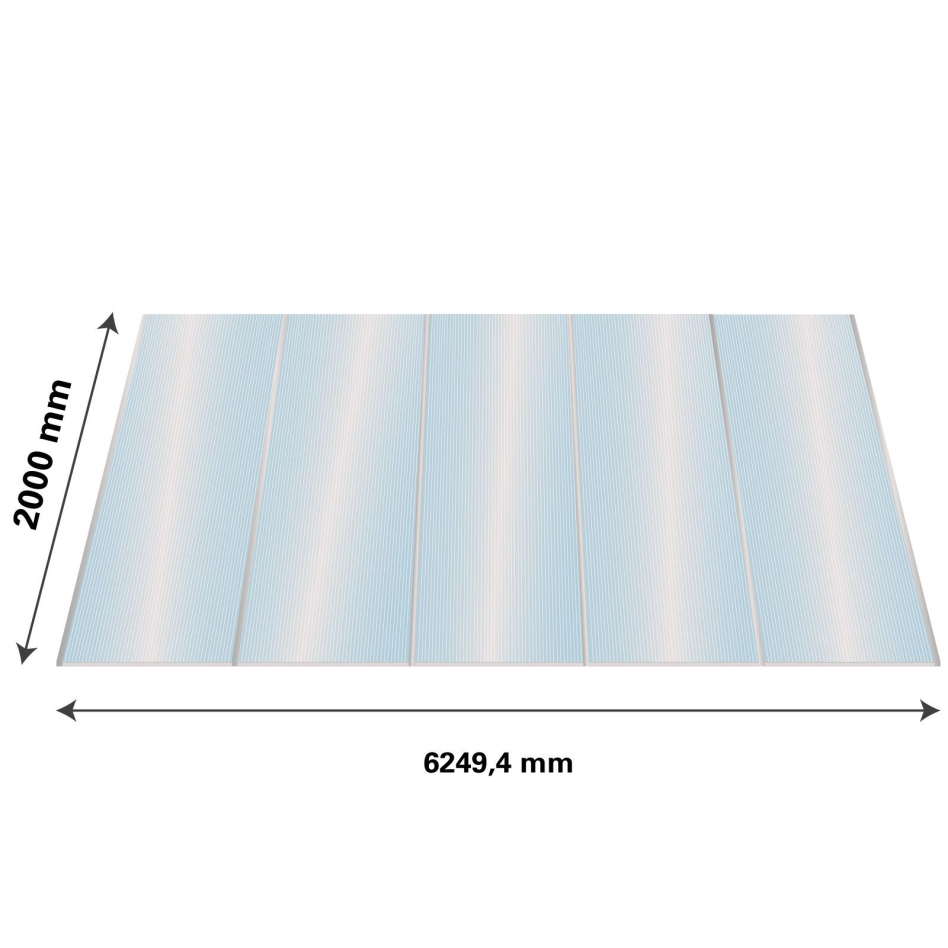Lexan Thermoclear Plus Stegplatten Sets Polycarbonatplatte klar 16 mm, 2 m, 1200 mm breite Stegplatten,6,25 m