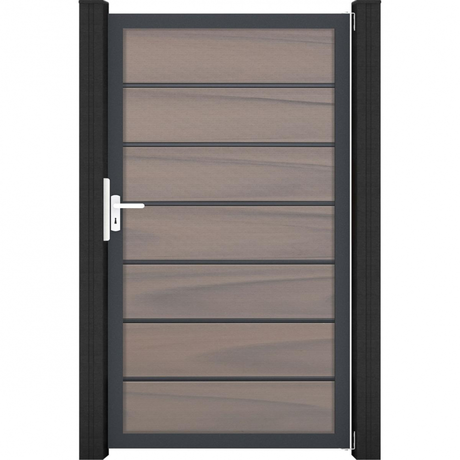 GroJa Einzeltor Solid Grande Premium Steckzaun Bi-Color co-extrudiert, 100 cm, Anthrazit DB 703