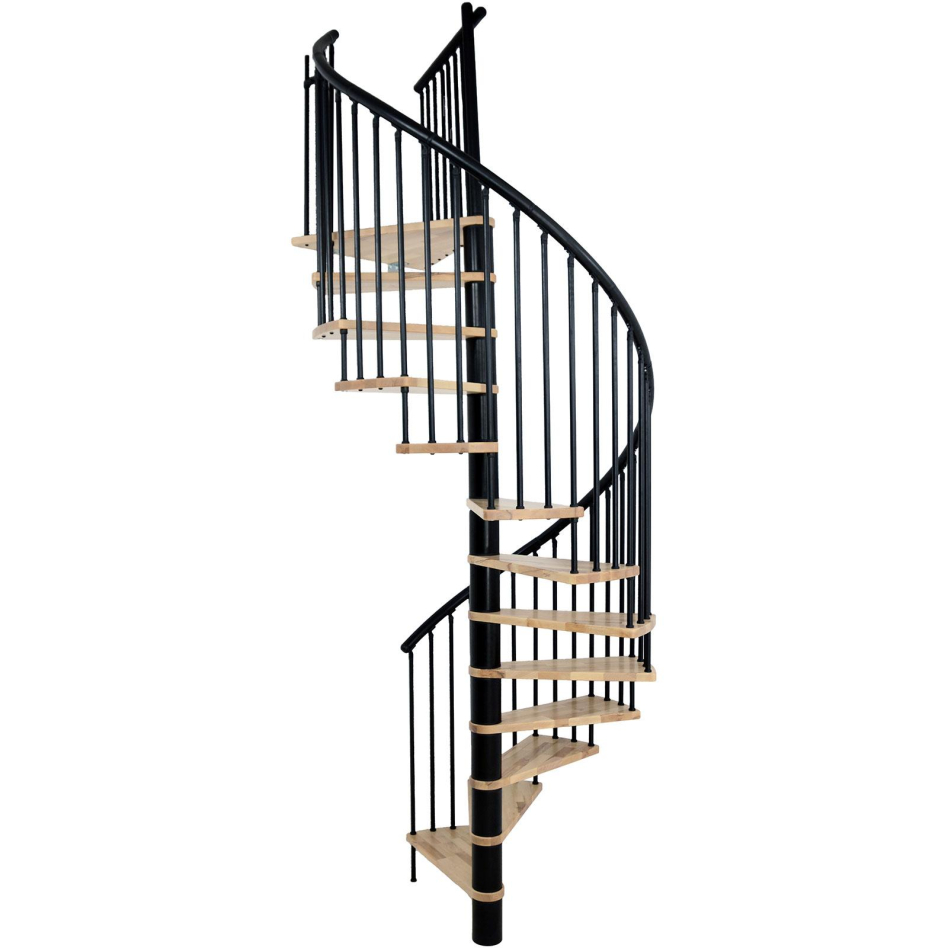Escalier en colimaçon Minka SPIRAL EFFECT noir, 140 cm, Chêne,laqué