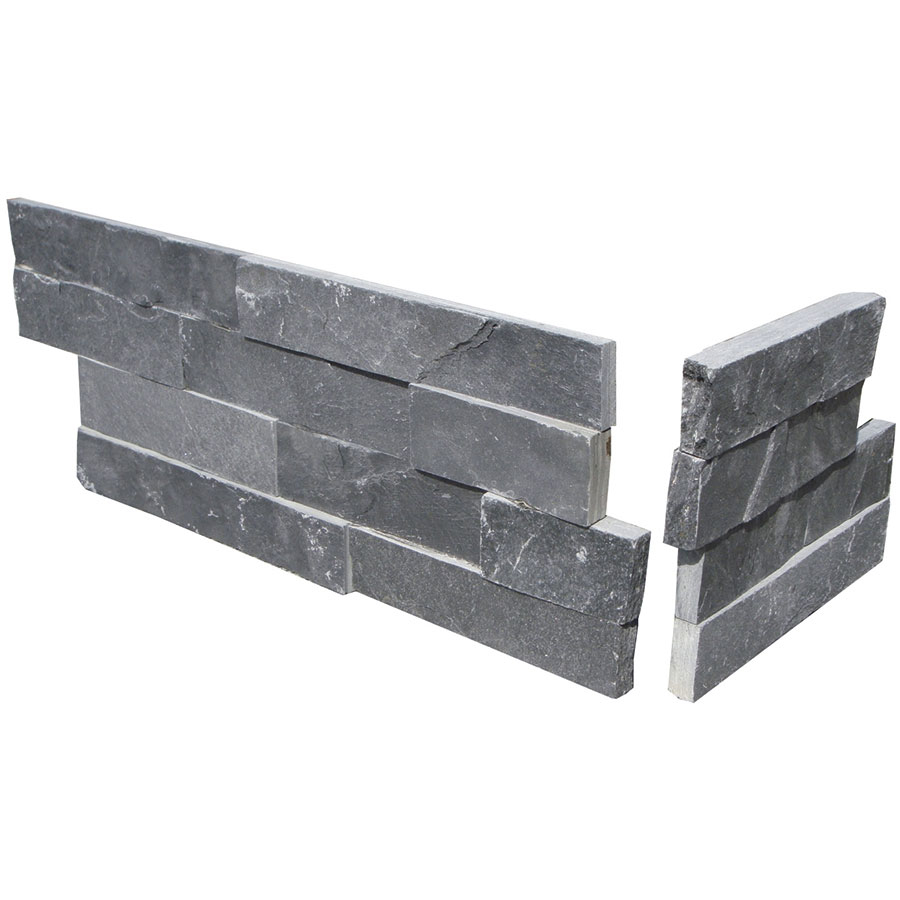 Wellker Wandverblender Naturstein Schiefer Schwarz Riemchen, Z 20/40x15 cm, 1 Pack