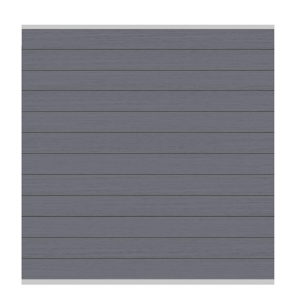 TraumGarten Sichtschutzzaun SYSTEM WPC CLASSIC Zaunfeld-Set Anthrazit Sichtschutz Steckzaun Lamellenzaun, Silber