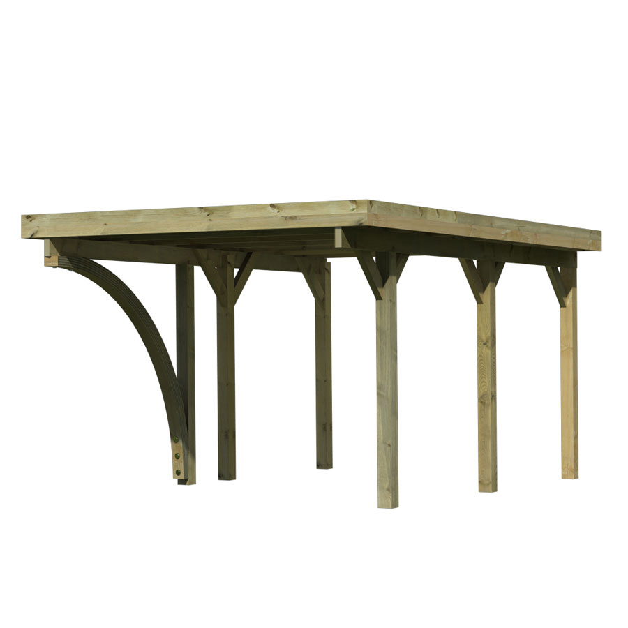 Einzelcarport Classic 1 PVCDach 273 x 395 m 1 Einfahrtsbogen