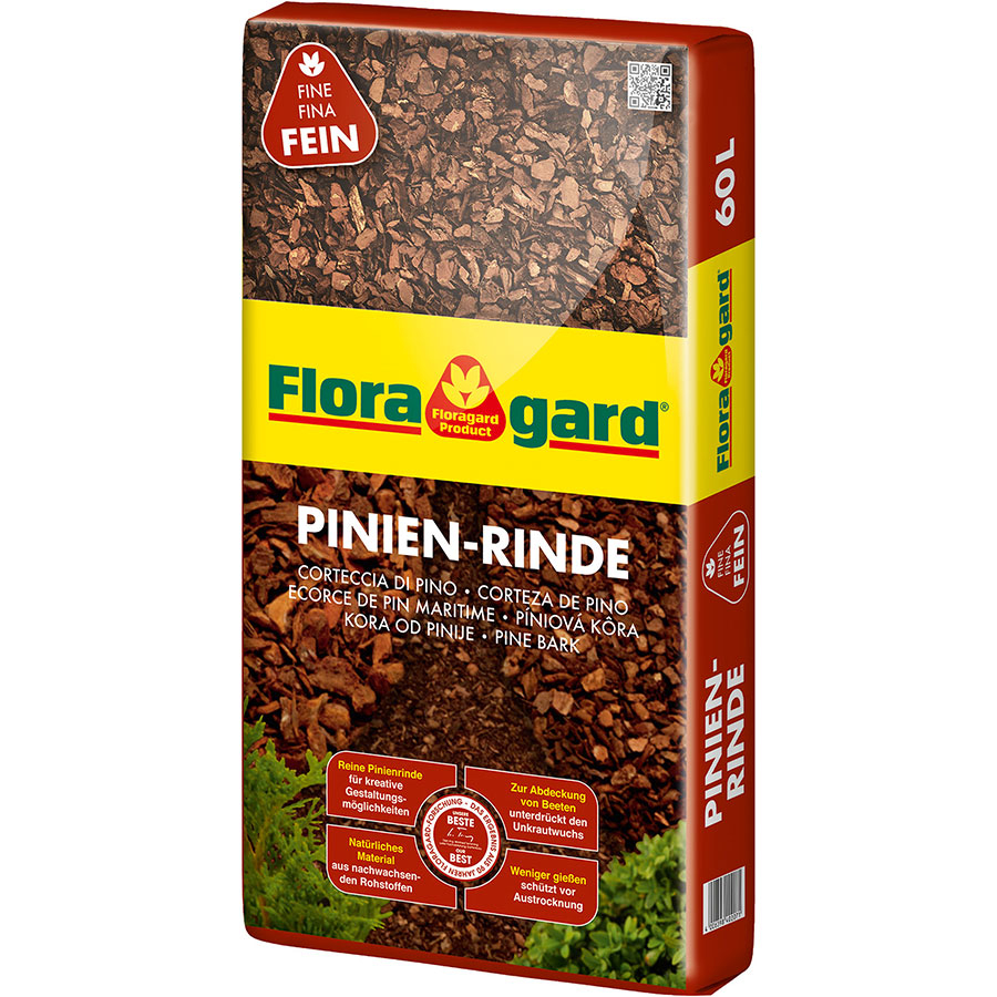 Floragard Pinienrinde Rindenmulch Pinienmulch, 1x60 l, 7-15 mm,fein, 1 Pack