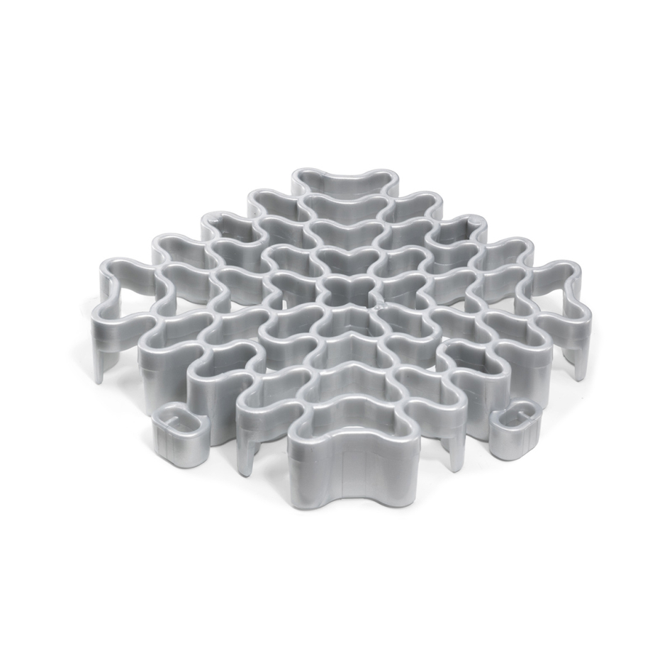 florco dalle de terrasse click élément d'extension PVC argent, 10x10 cm
