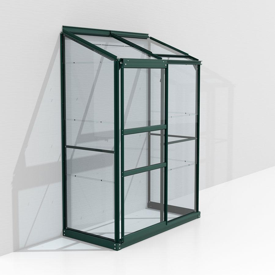Vitavia Anlehngewächshaus Styx Tomatenhaus Smaragd, 3 mm, 69x131x182 cm (LxBxH),ESG (Einscheibensicherheitsglas, kristallklar)