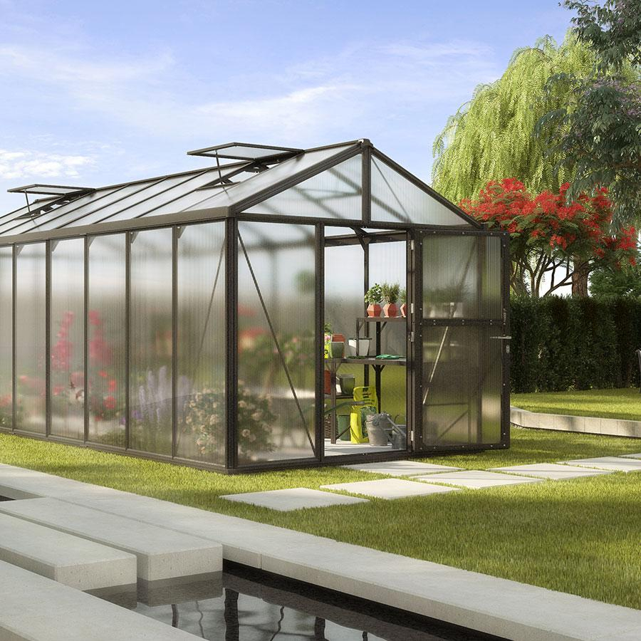 Vitavia Gewächshaus Zeus Tomatenhaus Schwarz, 16 mm, 614x258x250 cm (LxBxH)