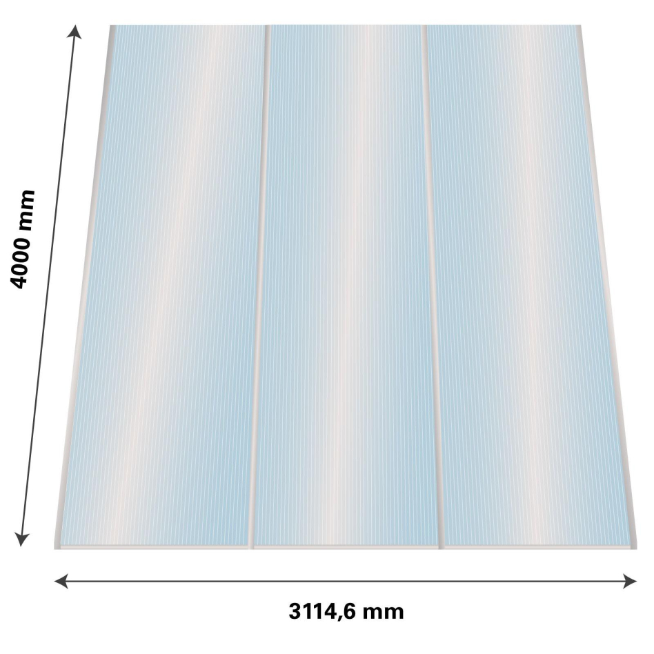 Lexan Thermoclear Plus Stegplatten Sets Polycarbonatplatte klar 16 mm, 4 m, 3,11 m,980 mm breite Stegplatten