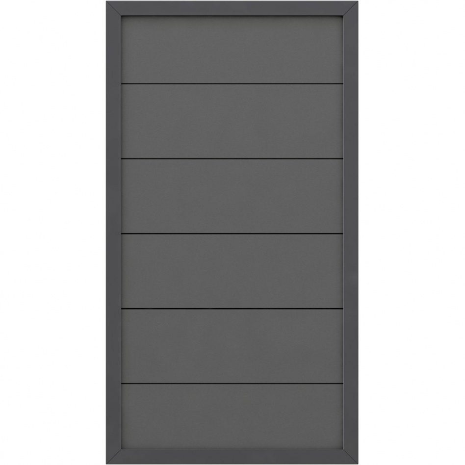 TraumGarten Sichtschutzzaun DESIGN WPC ALU Anthrazit/Anthrazit Sichtschutz Lamellenzaun, 90x180 cm Image