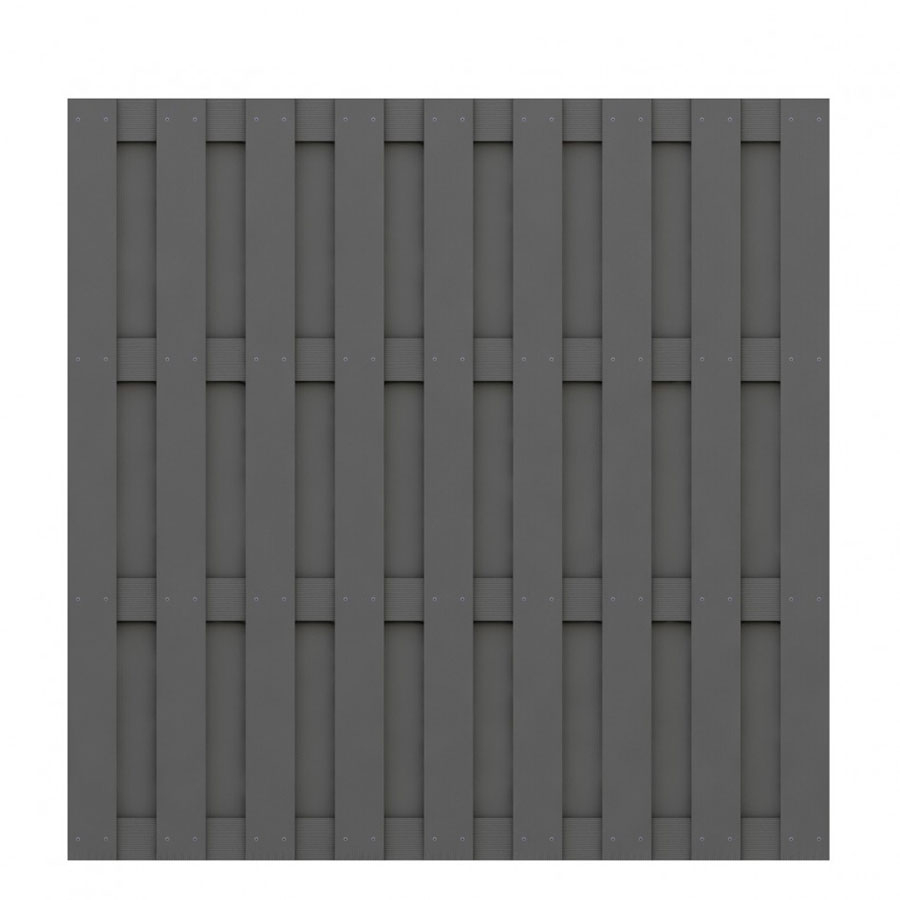 Panneau brise-vue bois composite, TraumGarten JUMBO anthracite, 179x179 cm