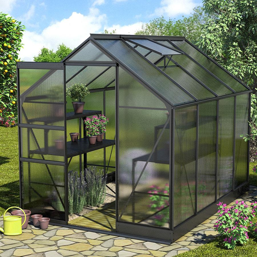 Vitavia Gewächshaus Apollo Tomatenhaus Schwarz, 4 mm, 261x195x207 cm (LxBxH)