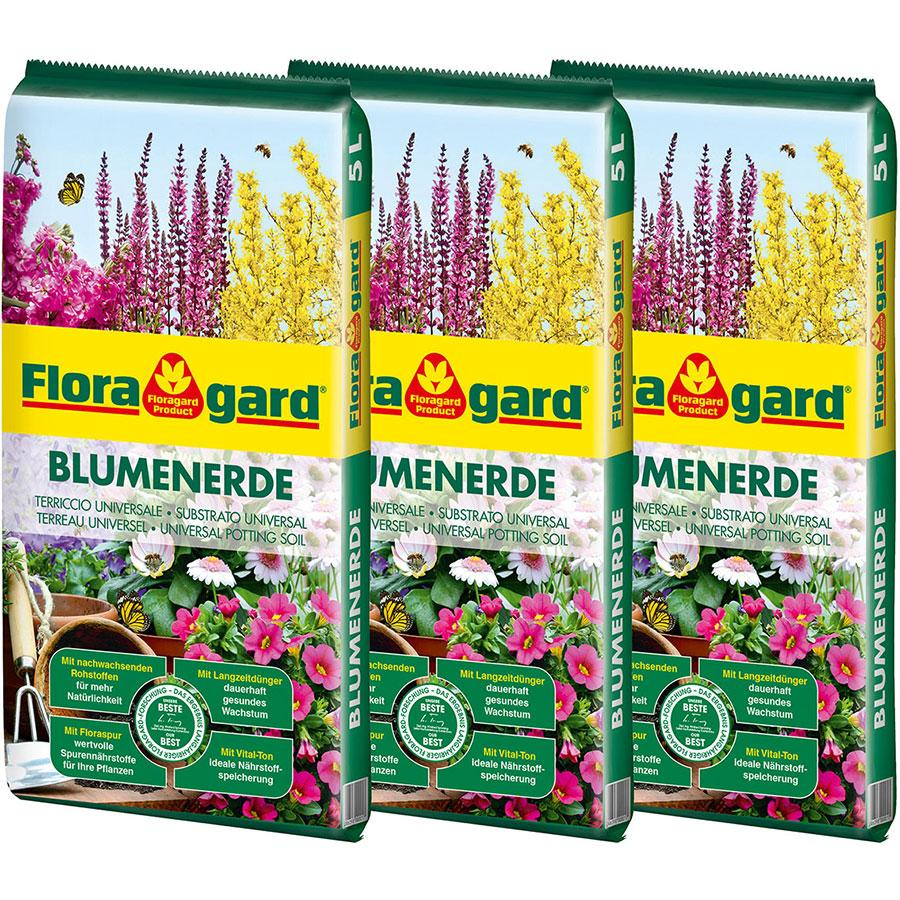 Floragard Blumenerde Universal, 3x5 l, 1 Pack