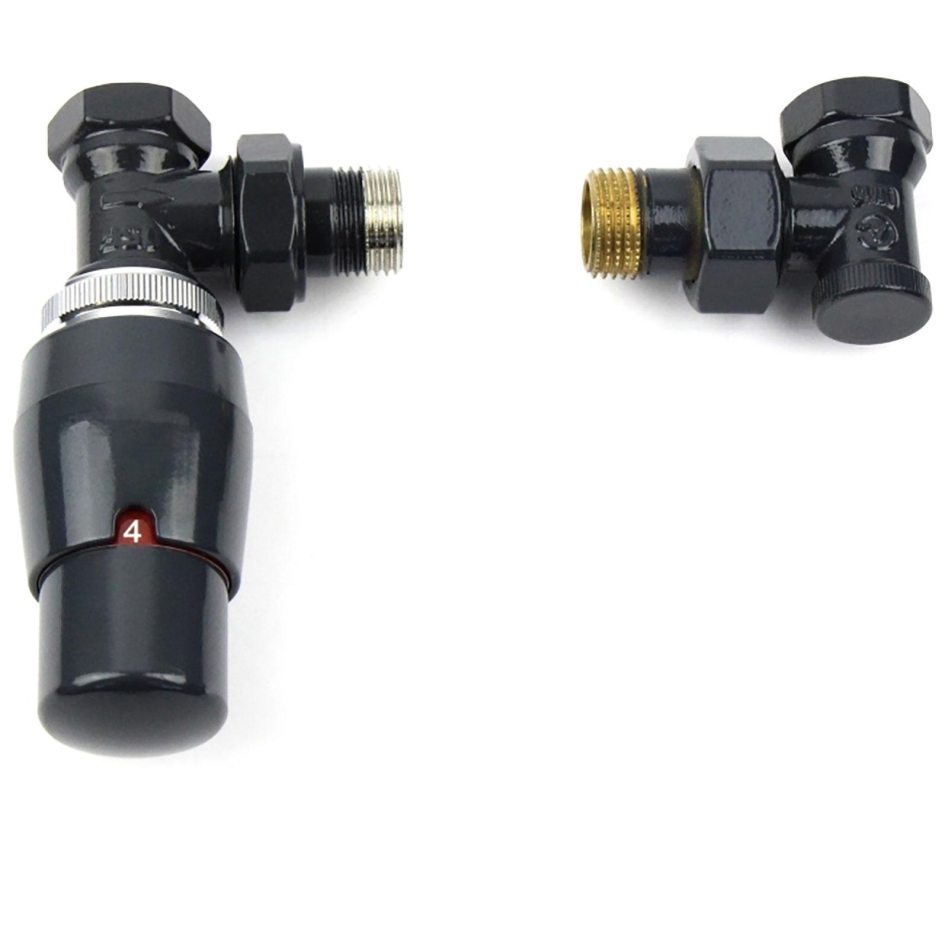 Ximax Heizkörper Zubehör Thermostatset Elegant Eck-Ausführung Anthrazit, Eck-Ausführung 1,5 cm