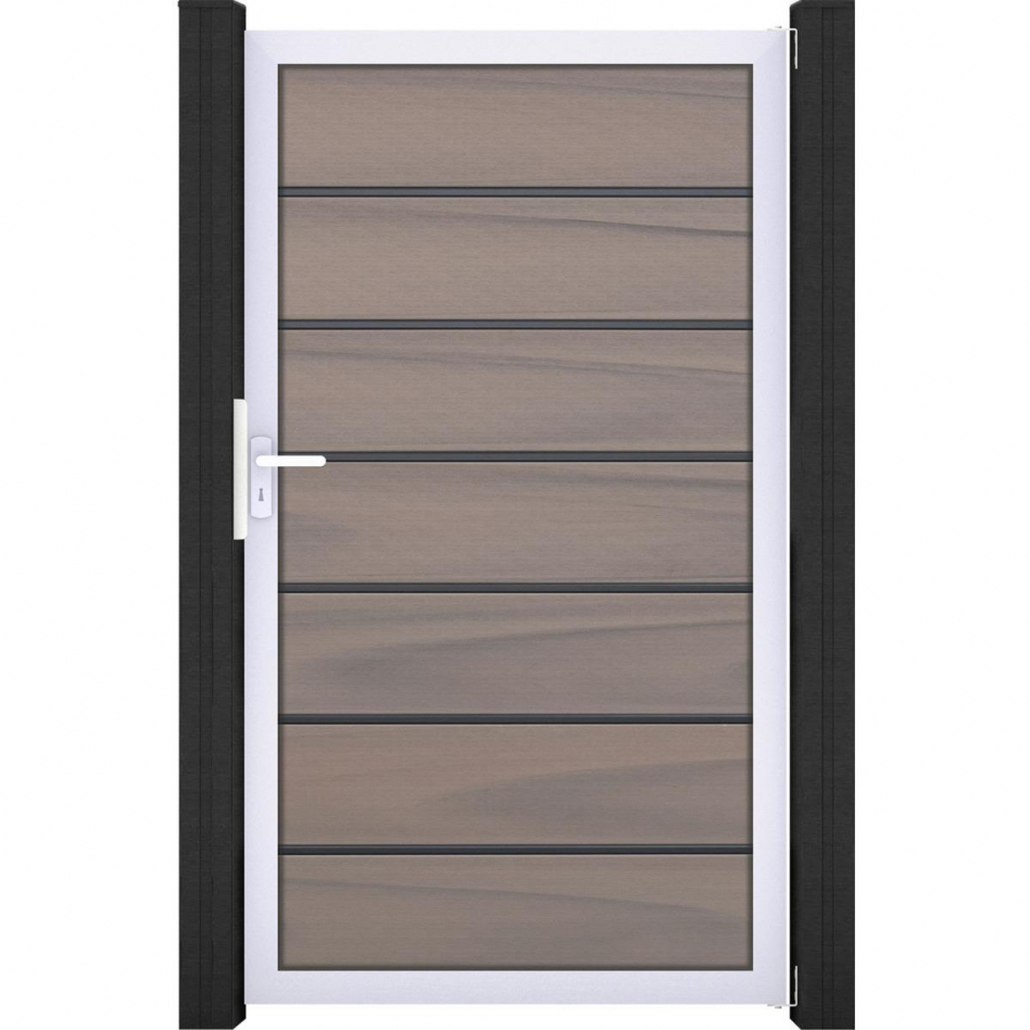 GroJa Einzeltor Solid Grande Steckzaun Bi-Color co-extrudiert, 100 cm, Silber EV1