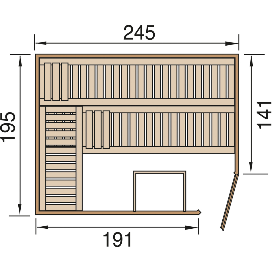 weka Sauna "Turku Eck 2" ohne Ofen