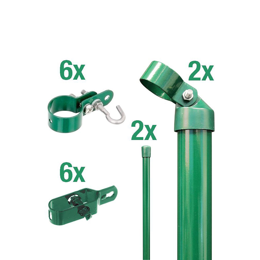 Alberts Zauneck-Set für Maschendrahtzäune grün, 150 cm, Einbetonieren