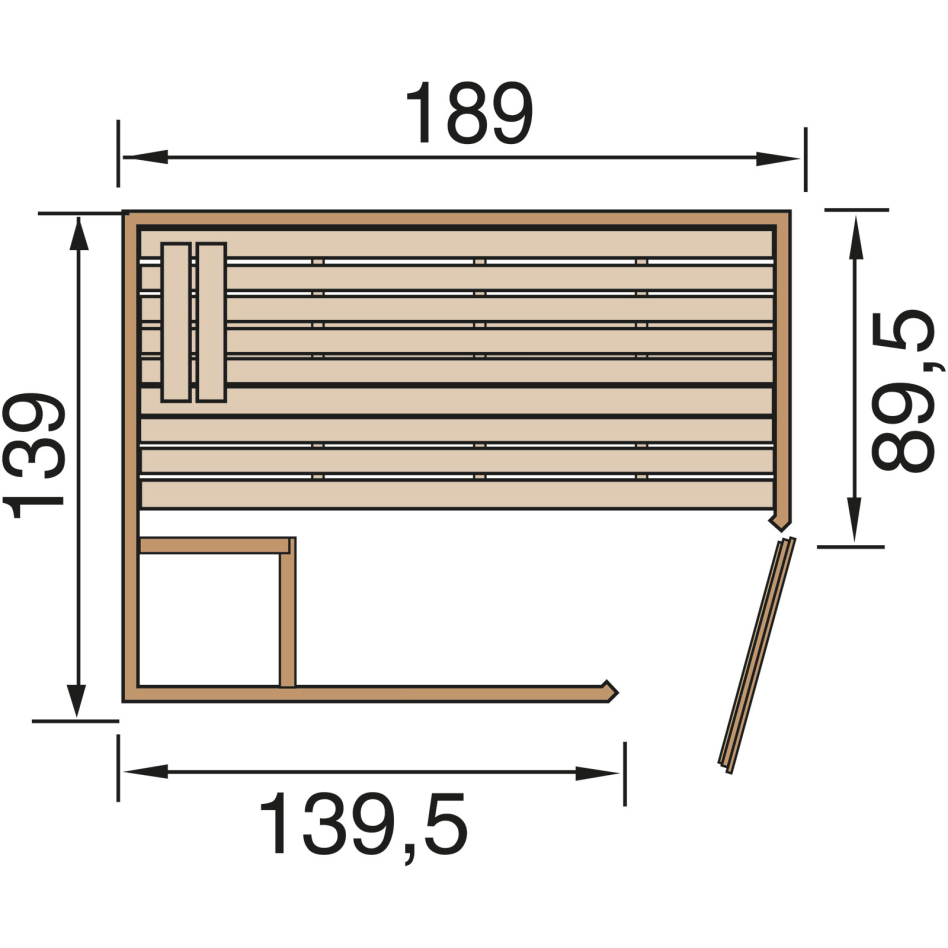 Weka Eck-Sauna Valida 1, 189 x 203,5 x 139 cm