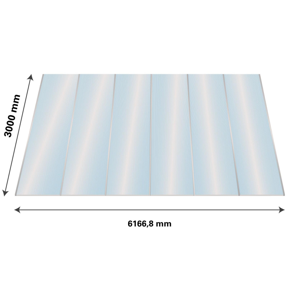 Lexan Thermoclear Plus Stegplatten Sets Polycarbonatplatte klar 16 mm, 3 m, 6,17 m,980 mm breite Stegplatten