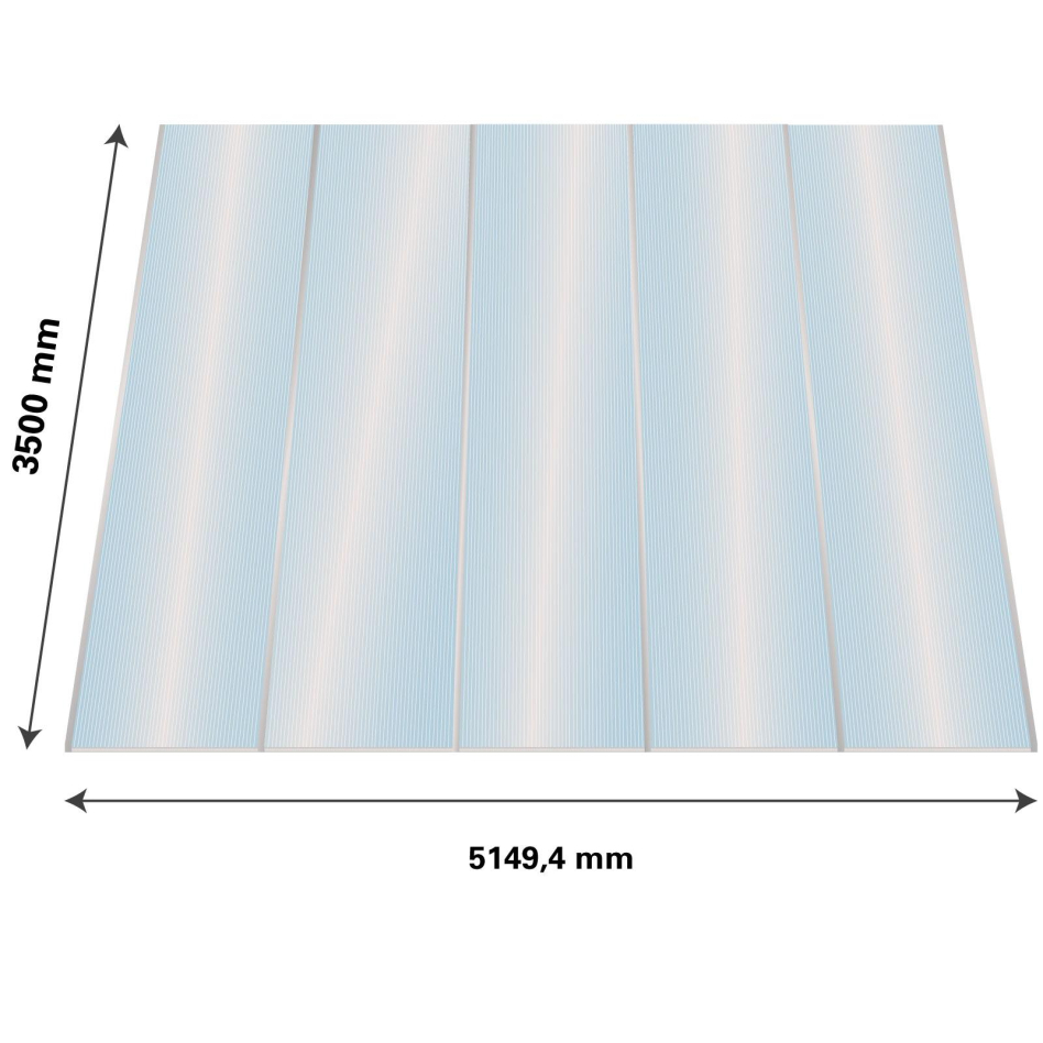 Lexan Thermoclear Plus Stegplatten Sets Polycarbonatplatte klar 16 mm, 3,5 m, 5,15 m,980 mm breite Stegplatten