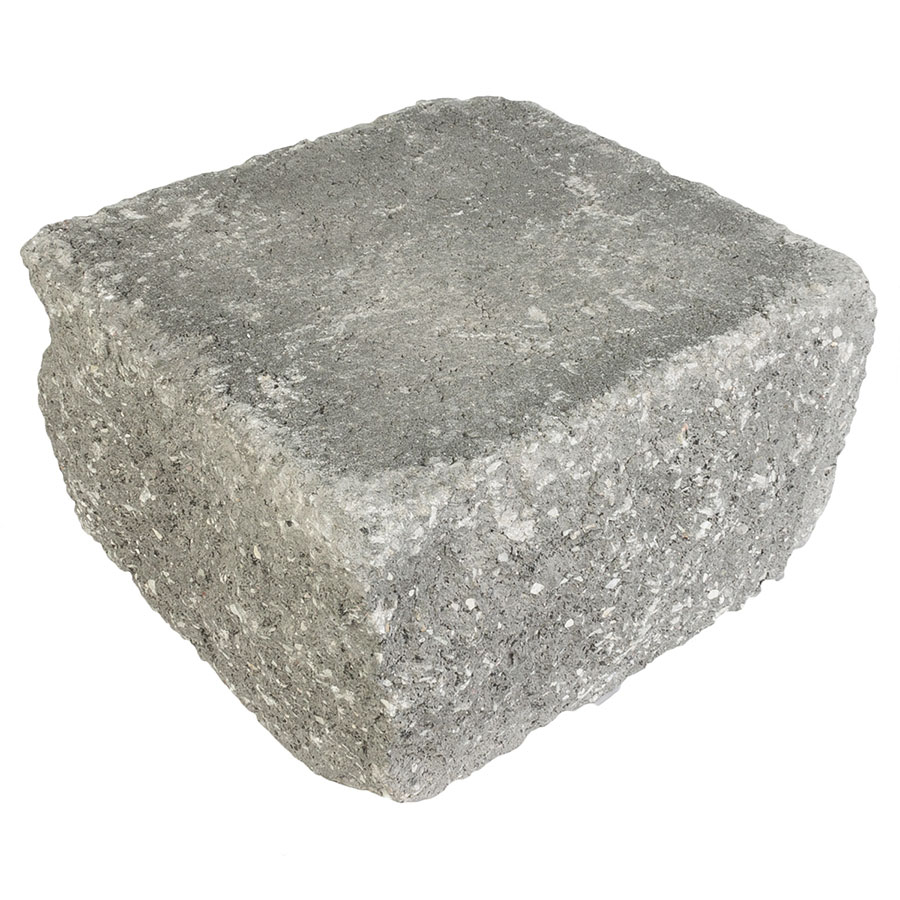 EHL Gartenmauer Mauersystem BossAntik basalt-anthrazit Mauersteine, 1/2 Anfangs-/Endstein (25x25 cm)