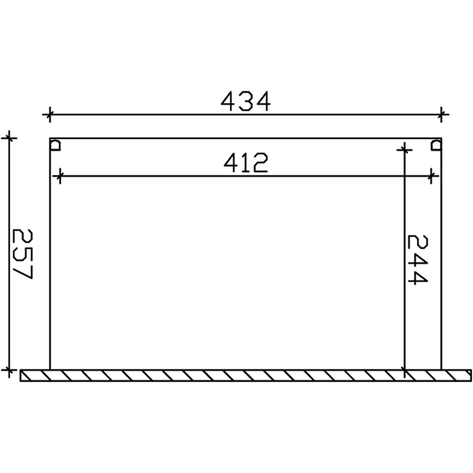 Skanholz Terrassendach "Genua" 434 cm Breite, verschiedene Tiefe