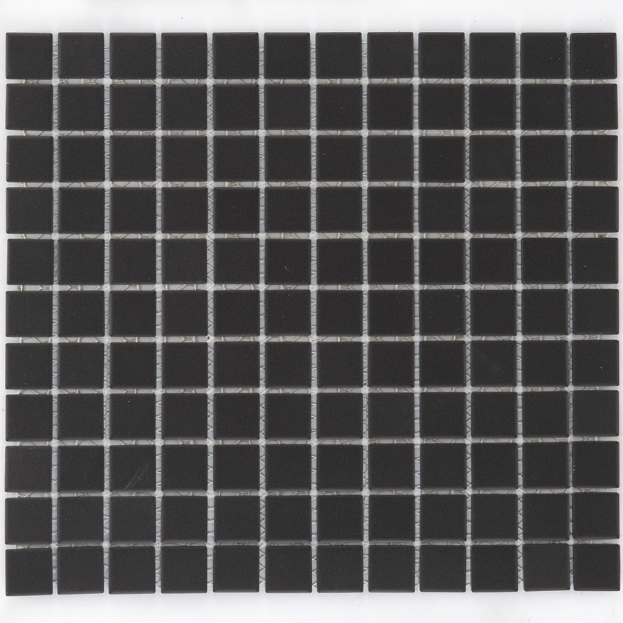 Wellker Keramikmosaik Feinsteinzeug Black matt Mosaikfliesen 5 mm, 30x32,7 cm