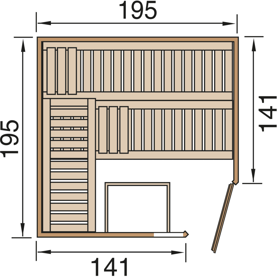 weka Sauna "Turku Eck 1" ohne Ofen