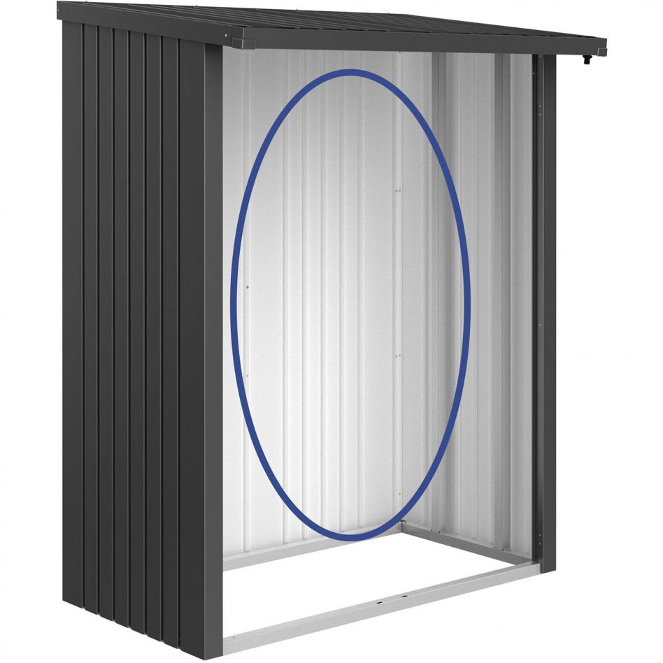 Biohort Rückwand Kaminholzregal Woodstock dunkelgrau-metallic, 150 (145,5x196,5 cm)