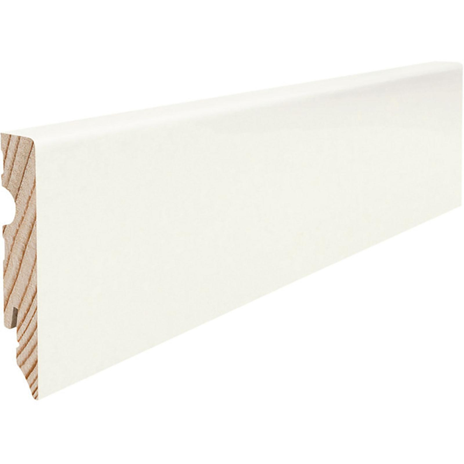 HARO Stecksockelleiste Cube weiß RAL 9010 foliert strong Fußleisten, 2200x15x80 mm