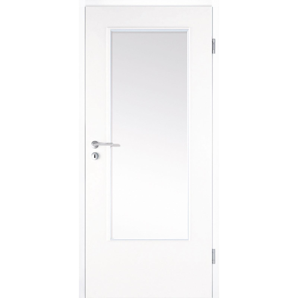 Kilsgaard Zimmertür mit Lichtausschnitt TopWeiß Lamikor Typ 43/LA Rundkante, DIN Rechts, 735x2110 mm