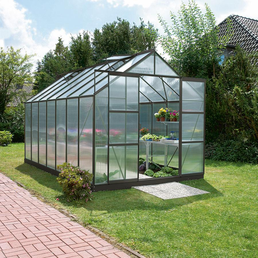 Vitavia Gewächshaus Mars Tomatenhaus Schwarz, 6 mm, 445x257x232 cm (LxBxH),HKP (Hohlkammerplatten)