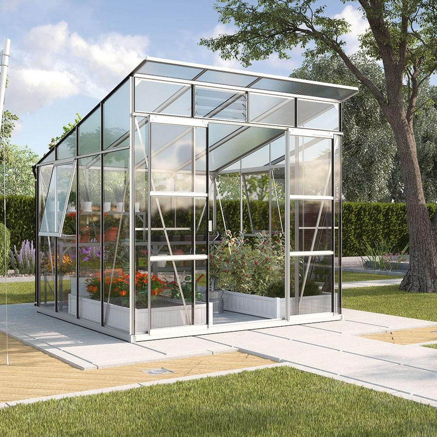 Vitavia Gewächshaus Freya Tomatenhaus Silber Kombiverglasung, 292x258x225 cm (LxBxH)