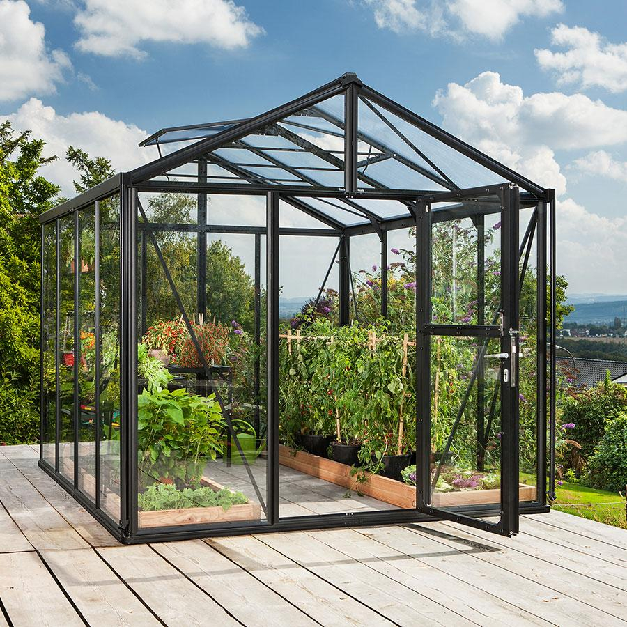 Vitavia Gewächshaus Zeus Tomatenhaus Schwarz Kombiverglasung, 316x258x250 cm (LxBxH)