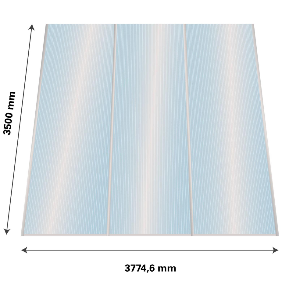 Lexan Thermoclear Plus Stegplatten Sets Polycarbonatplatte klar 16 mm, 3,5 m, 1200 mm breite Stegplatten,3,77 m