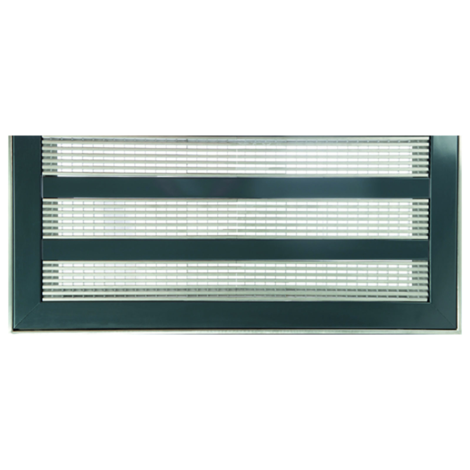Couvercle design ACO Vario avec grille à profils longitudinaux et cadre de fixation, 1250x400 mm, Anthracite