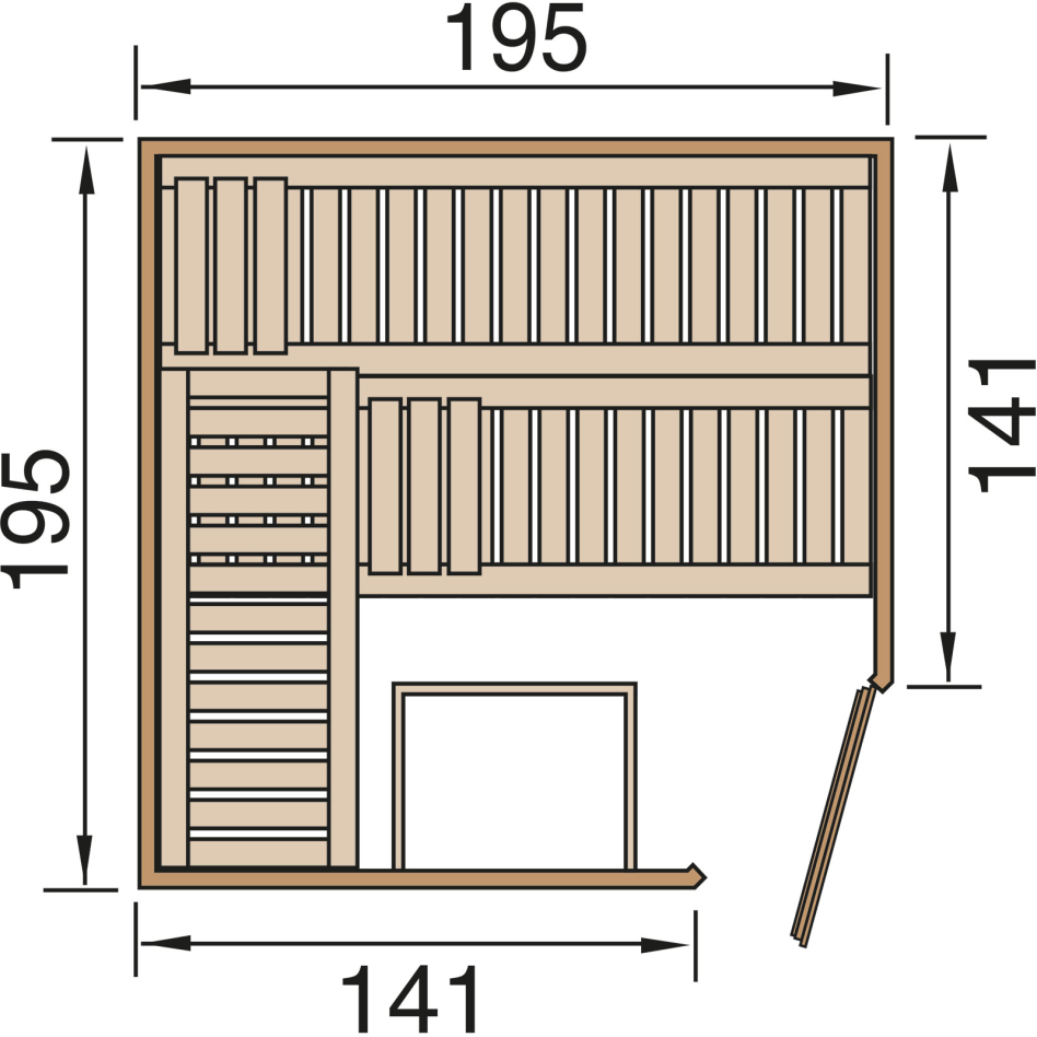 weka Sauna "Turku Eck 1" ohne Ofen