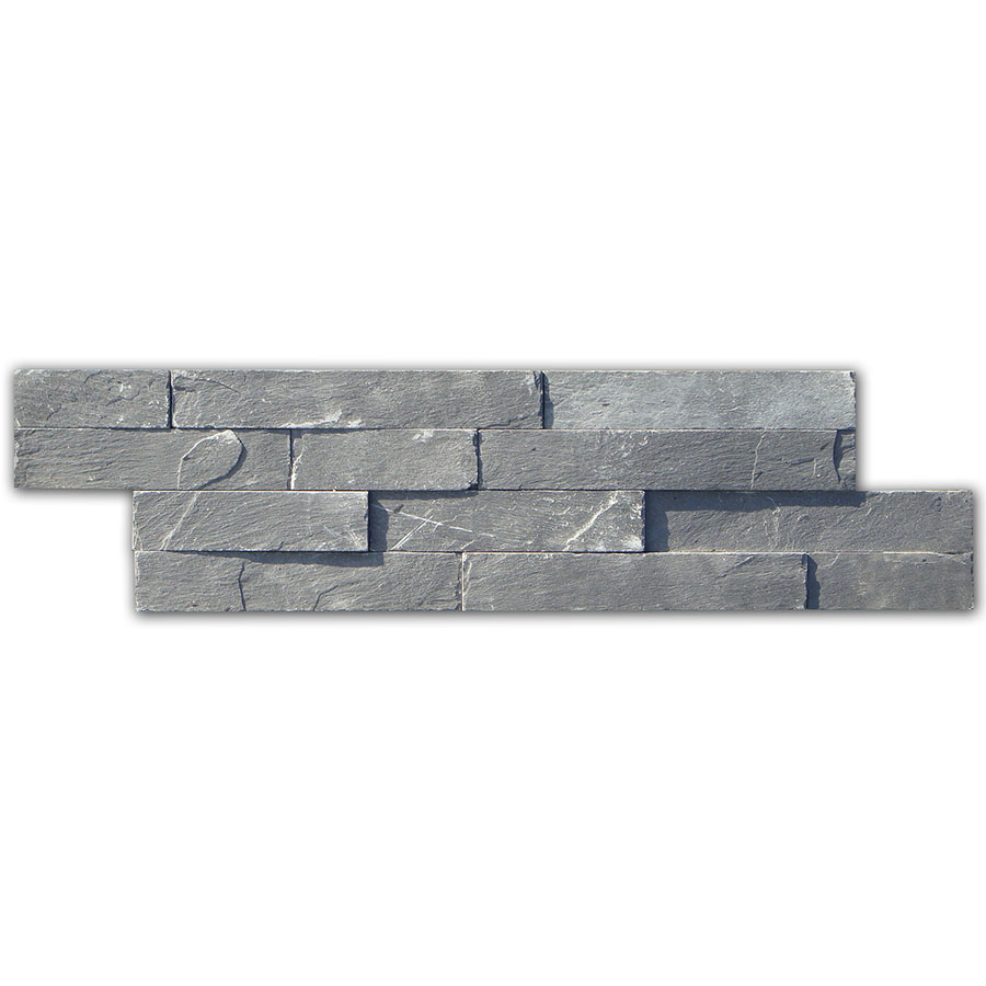 Wellker Wandverblender Naturstein Schiefer Schwarz Riemchen, Z 40x10 cm, 1 Pack