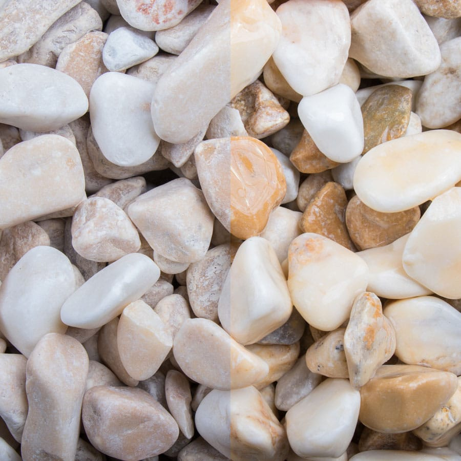 Ziersplitt Kristall Gelb getrommelt, 20 kg (Sack), 15-25 mm