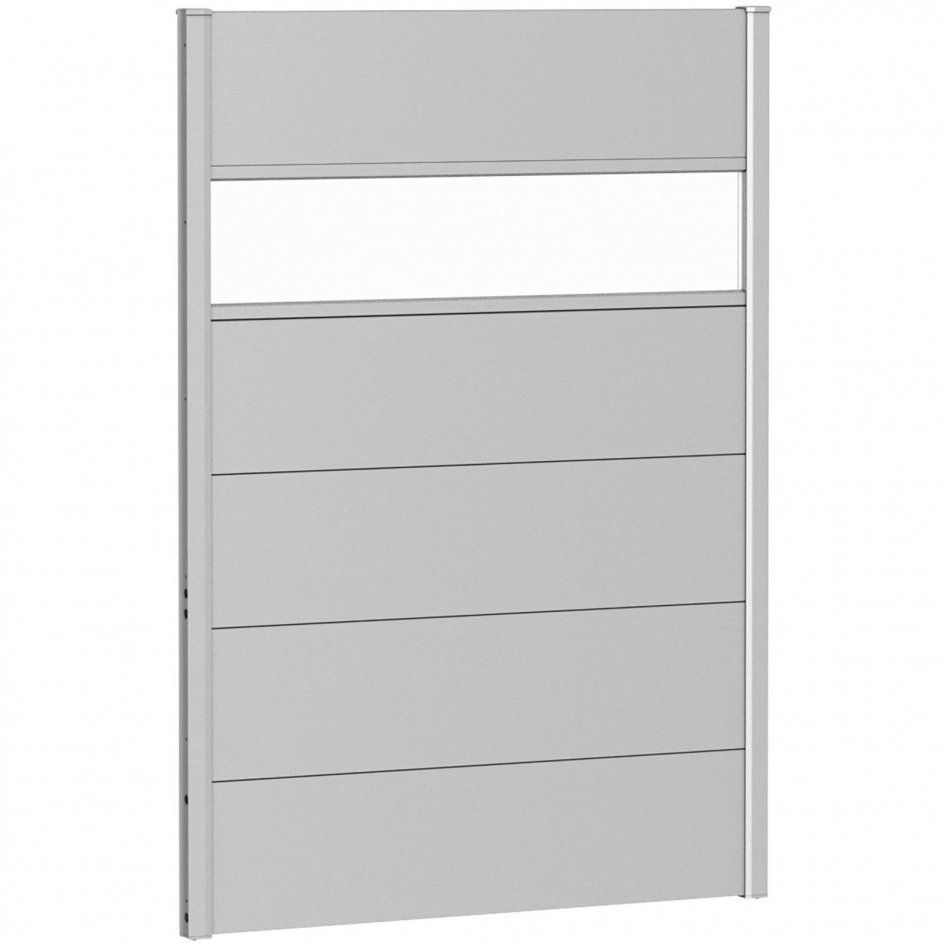 Biohort Sichtschutzzaun Wandpaneel mit Acrylglas silber-metallic Sichtschutz Steckzaun Lamellenzaun, 100x135 cm